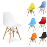 Wooden legs Plastic Chair-01
