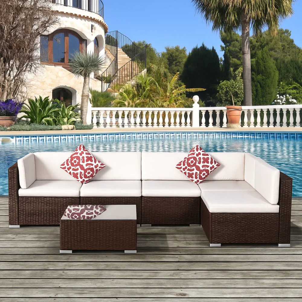 Rattan L Shape Sofa Set