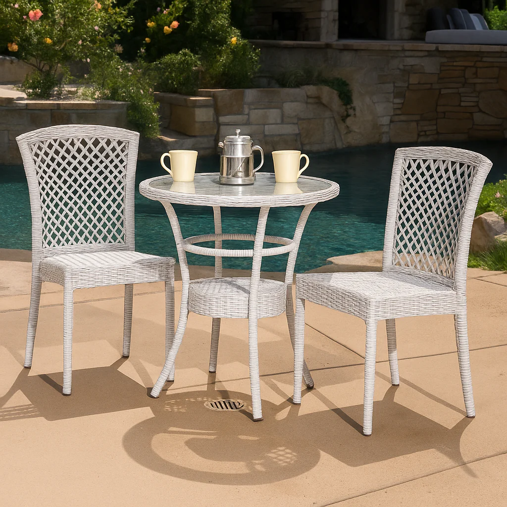 Rattan Coffee Chair Set - Image 3