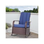 Rattan Outdoor Wicker Rattan Rocking Cushioned Chair