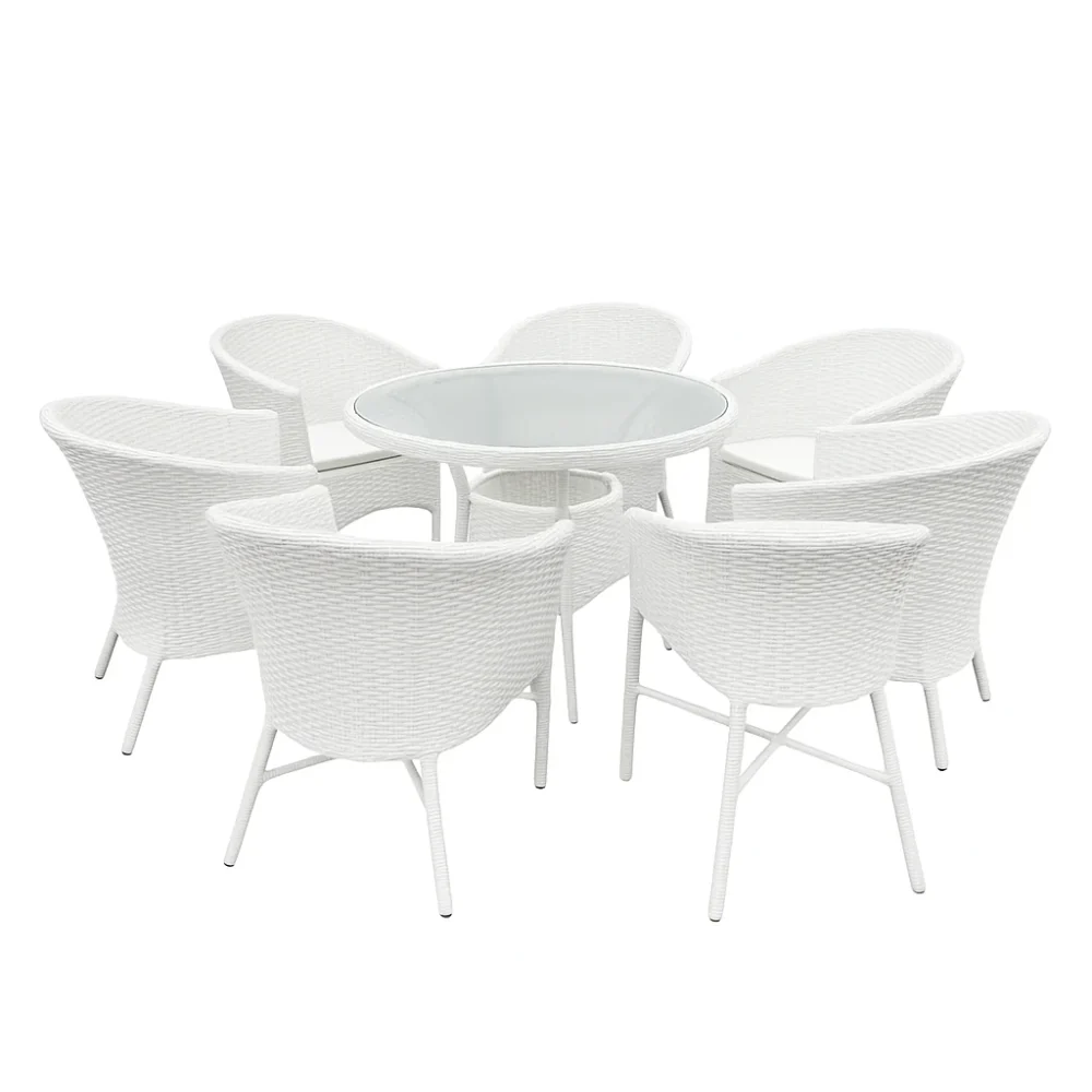 Rattan Circle Nest Outdoor Dining Chair Set - Image 2